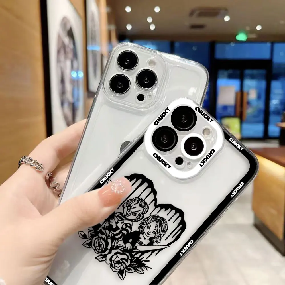 Cartoon Chucky Design Clear Phone Case Cover