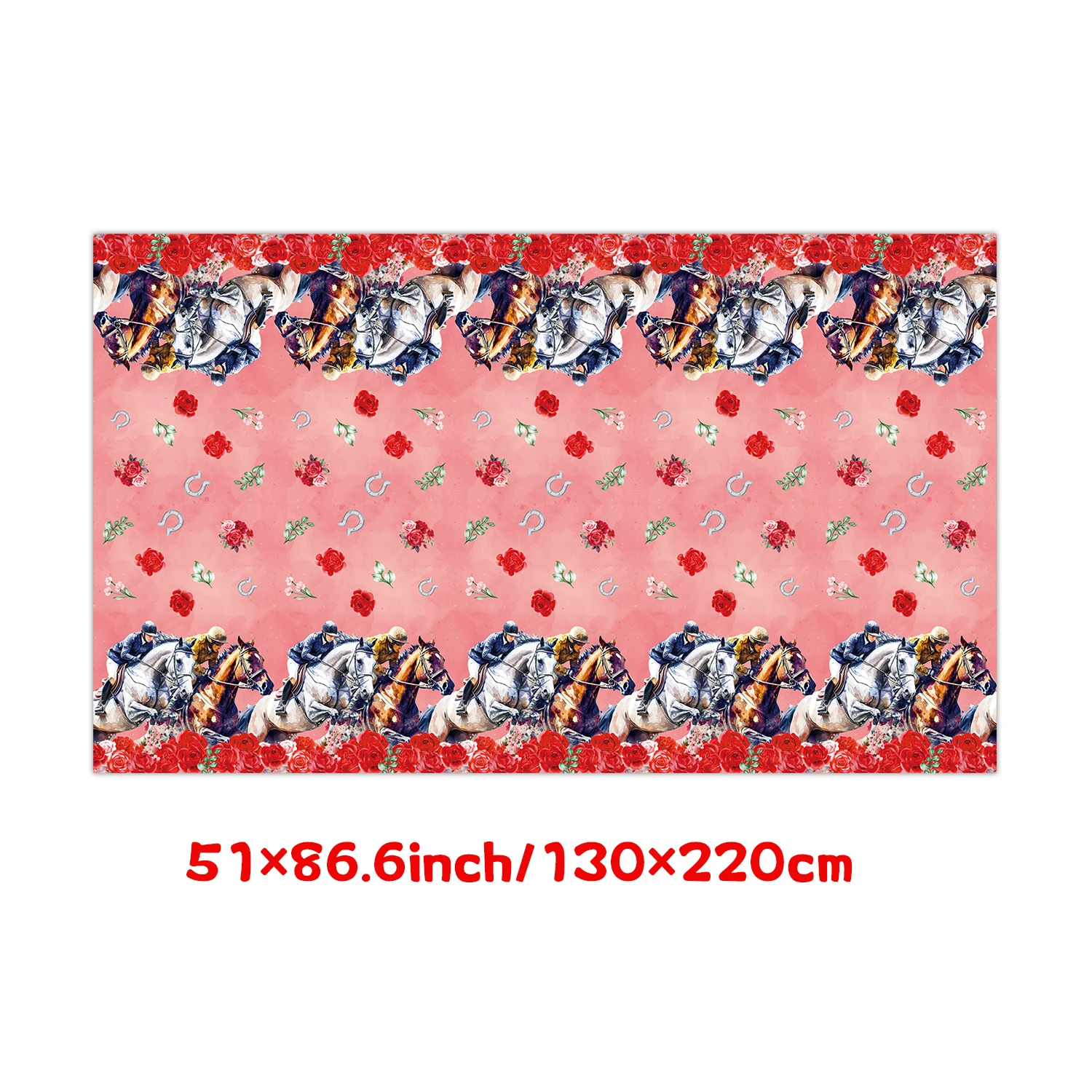 Description Picture 6 of itemHorse Race Theme Birthday Decorations Party Disposable Tableware Paper Napkins Cups Plates Tablecloths Straw