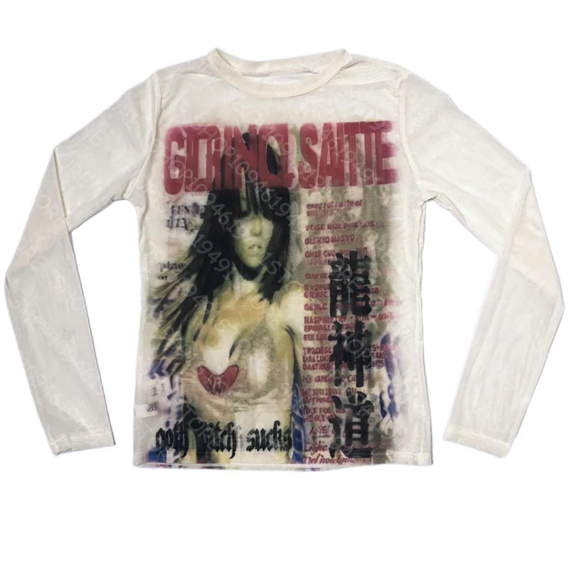 Women's Vintage Y2K Punk Grunge Long Sleeve T-Shirt 2