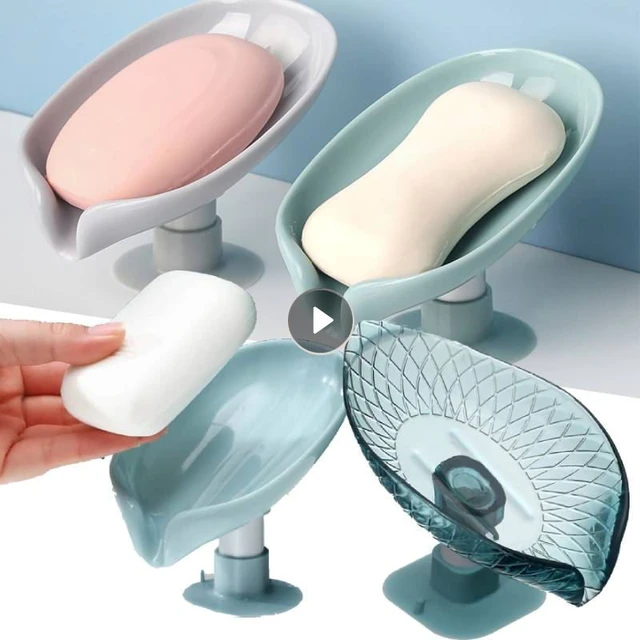 Suction Cup Soap Dish Box For Bathroom Shower Soap Holder With Drain  Portable Leaf Shape Toilet Laundry Soap Rack Tray For Basin - AliExpress
