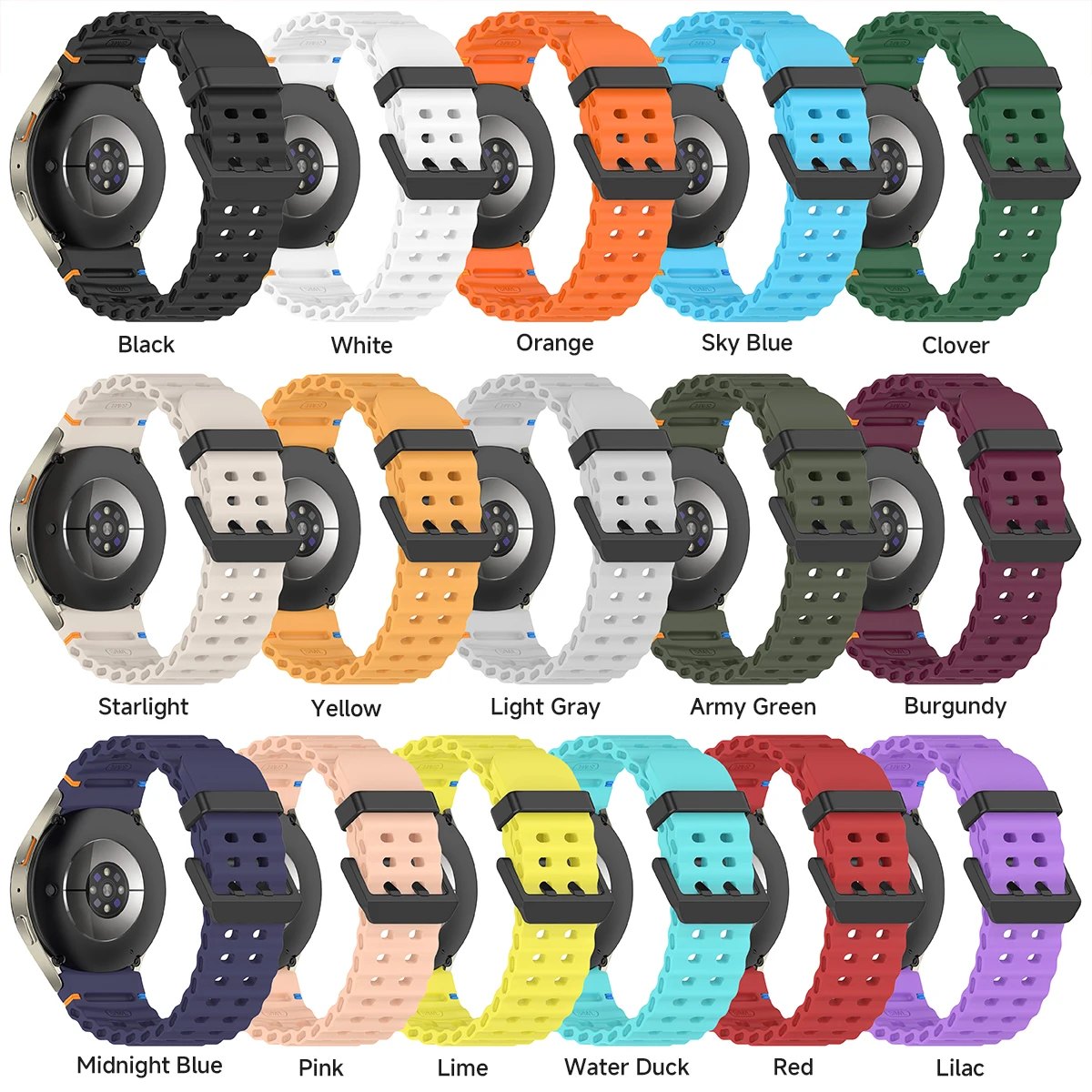Seamless Silicone Watch Band - Versatile Smartwatch Strap