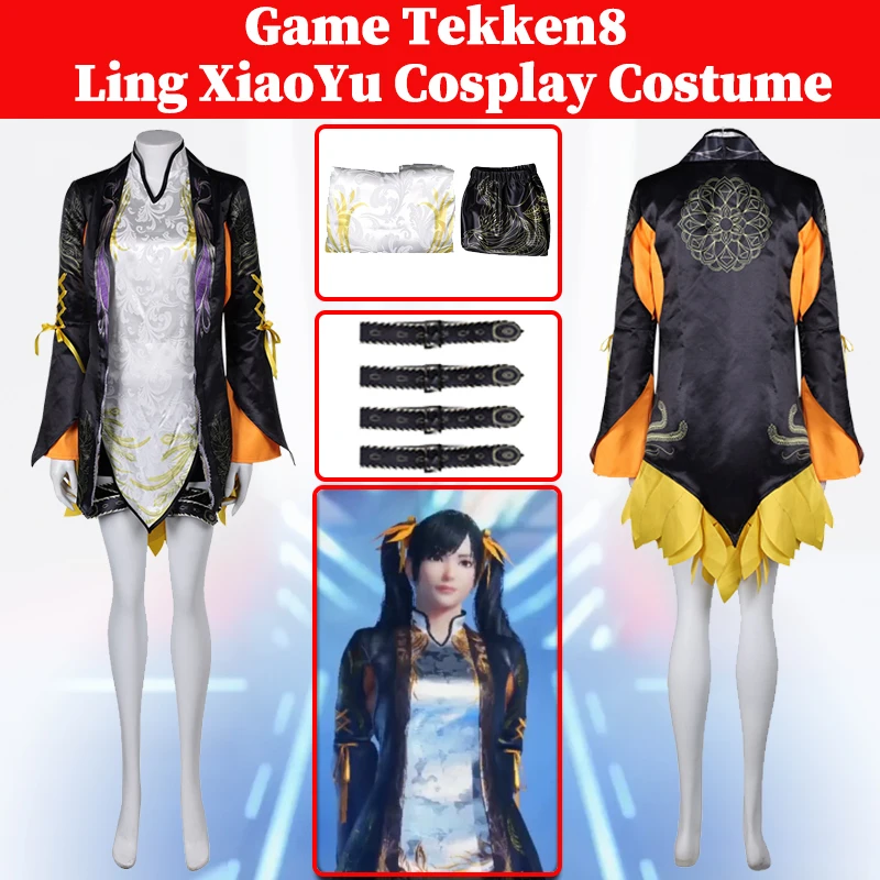 Tekken 8 ‌Ling Xiaoyu Fullset Outfit Women Halloween Carnival Party Cosplay Costume