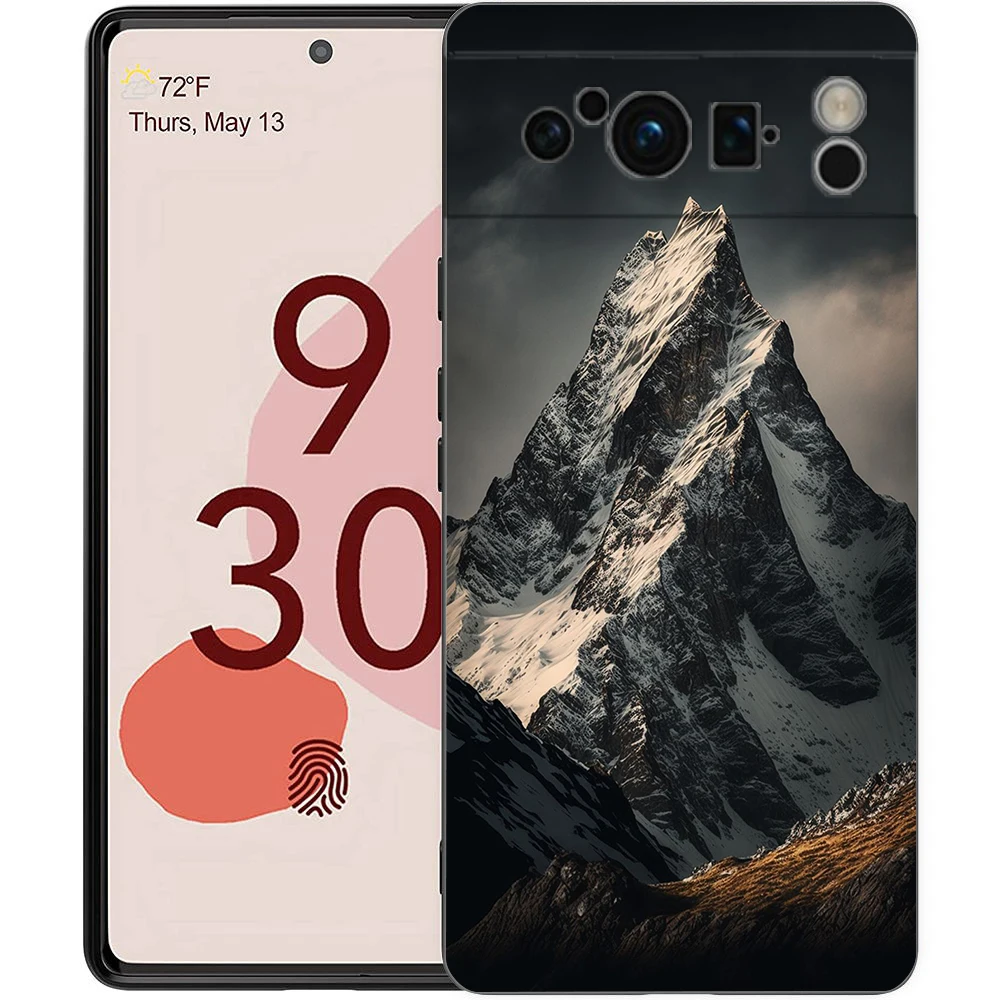 Mountain Peaks Landscape Shockproof Phone Case - Soft TPU Black Cover