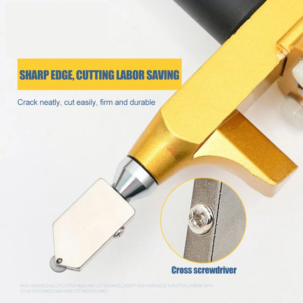 2 in 1 Manual Glass Cutter DIY Ceramic Tile Opener Divider Diamond Cutting Hand Tool High-Strength Cutting Wheel Knife Tools glass cutter tile glass cutter tile cutting tool