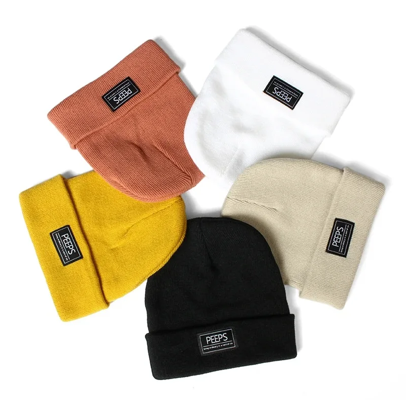 Mode Frauen Männer Warme Acryl Beanie Hut Kappe Herbst Winter Dame Traurig Ausdruck Junge Mädchen Strick Kappe Hut Für Frauen männer – Detail 1