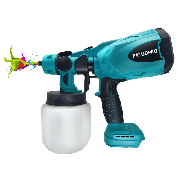 Electric Cordless Paint Sprayer Gun for Wood Fence Furniture Cabinets Walls  Fit Makita 18v Battery without