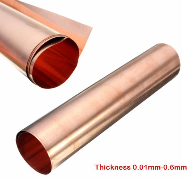 0.08mm x 100mm x 1000mm 99.9% Pure Copper Cu Metal Sheet Foil 