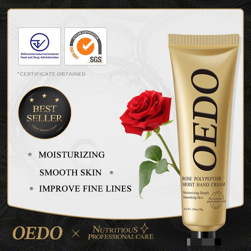 Rose Moisturizing Hand Cream Plant Extract Repair Hydrating Anti Cracking Hand Care Soft Tender Skin Whitening Hand Cream 30g