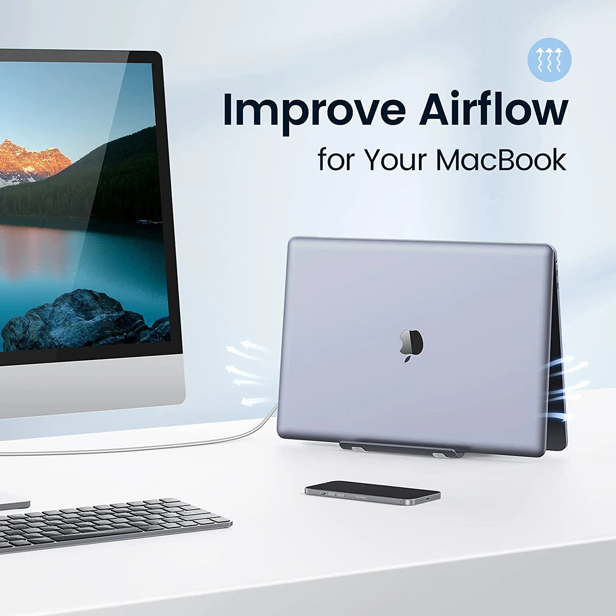 Orico-suporte Vertical Alumínio Laptop Titular de Bloqueio por Gravidade Suporte para Notebook Desktop Tablet Suporte para Armazenamento Macbook Dell Samsung - Imagem 5
