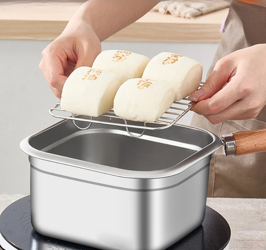 316 Stainless Steel Frying Pan Portable Outdoor Fresh-keeping Pan Steamed Mantou Hot Dishes Uncoated Fresh-keeping Box 3