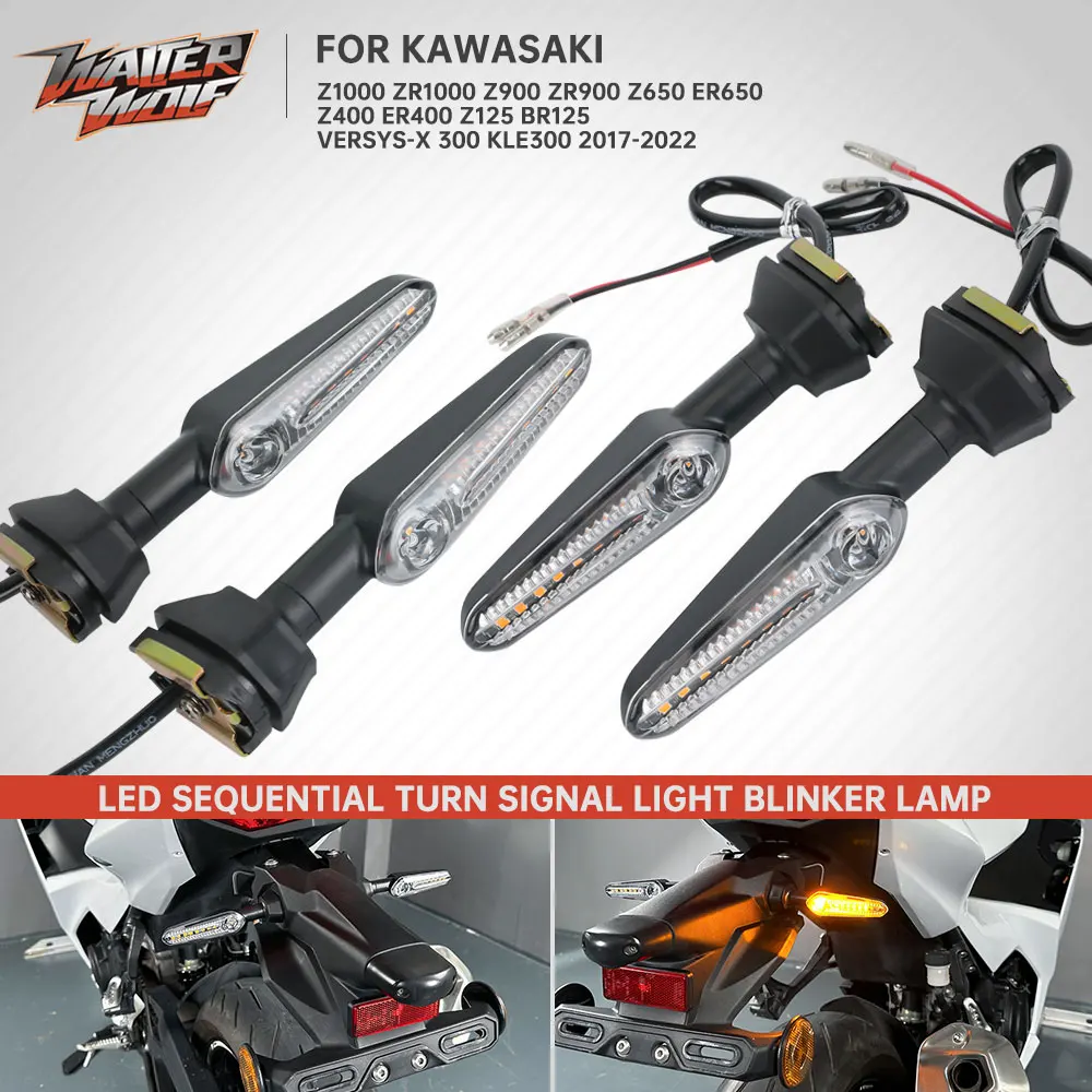 

Светодиодный поворотник для Kawasaki Z1000 ZR1000 Z900 ZR900 Z650 Z400 ER 2017 Z125 KLE300