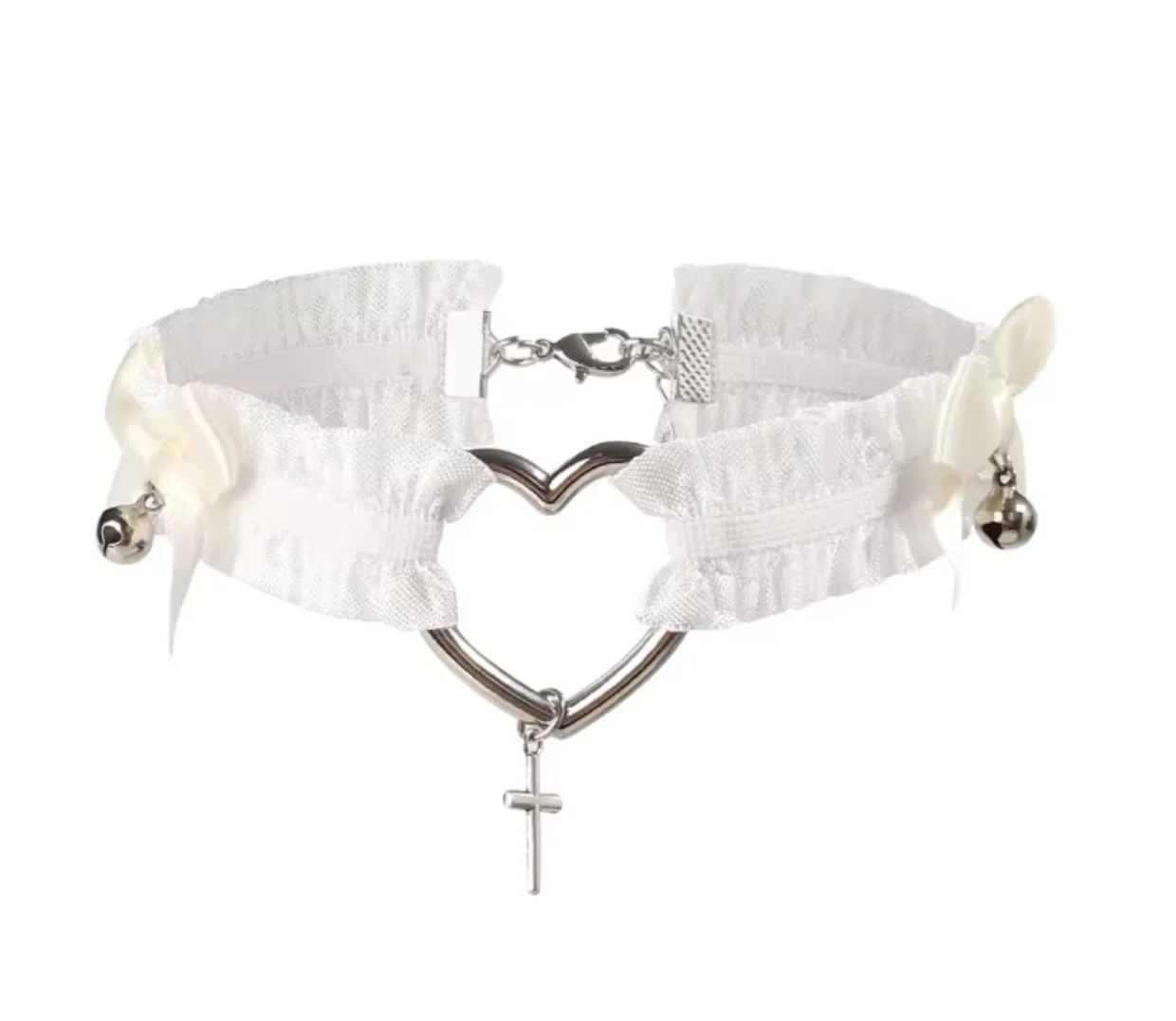 Elastic Garters Adjustable Elastic Garters Choker Leg Straps Bow & Hollow Heart Cross Charm Punk Cosplay BDSM Sexy Lace Accessories