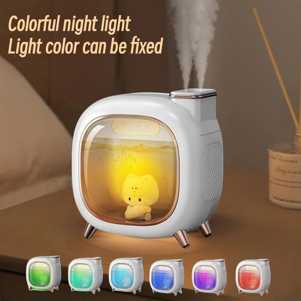 

500ML Portable Dual Nozzle Air Humidifier USB Charging 1200mAh Battery Wireless Ultrasonic Aroma Diffuser Mini Car Humidifier