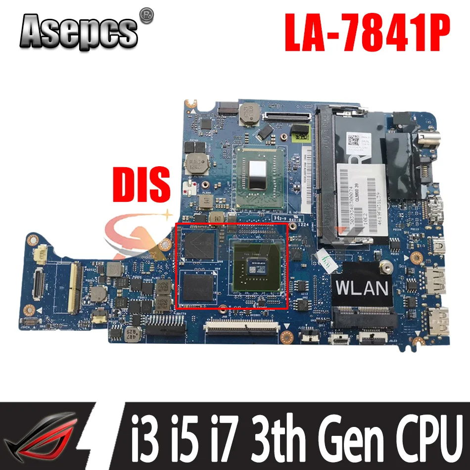 

QLM00 LA-7841P для DELL XPS 14 L421X Материнская плата ноутбука CN-0R8TG5 GT630M материнская плата w/ i3 i5 i7 3-го поколения CPU DIS или UMA