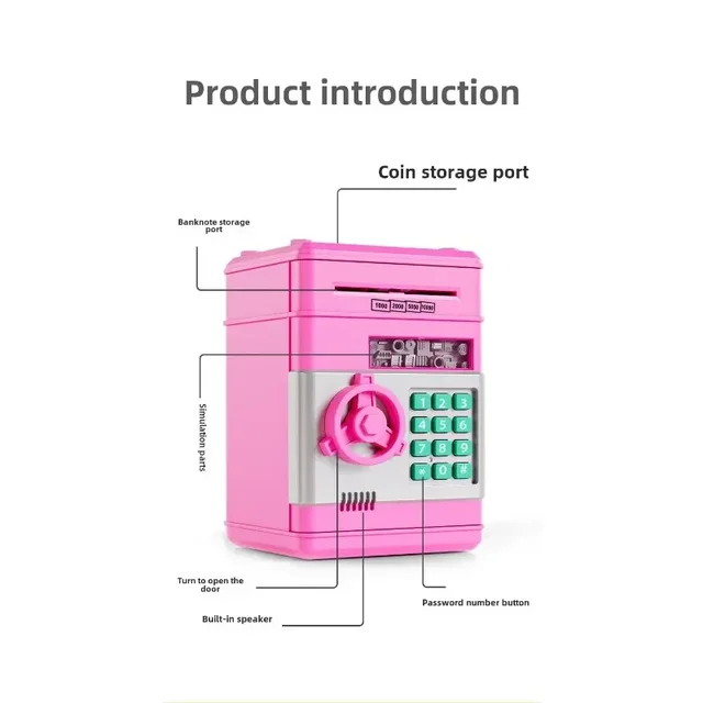 Automatic Electronic Password Money Box Coins Cash Saving Money Box Counter Child Gift Code Key Lock Piggy Bank Mini Safe 6