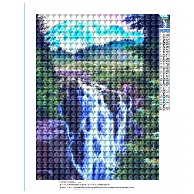 Lake 5D DIY Diamond Painting Scenery Embroidery Mosaic Waterfall Tree Rhinestones Round Drill Cross Stitch Art Home Decor