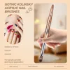 100% Pure Kolinsky Nail Brush Silver UV Gel Polish Nail Art Extension Builder Manicure Nail Pen Painting Drawing Brushes 3