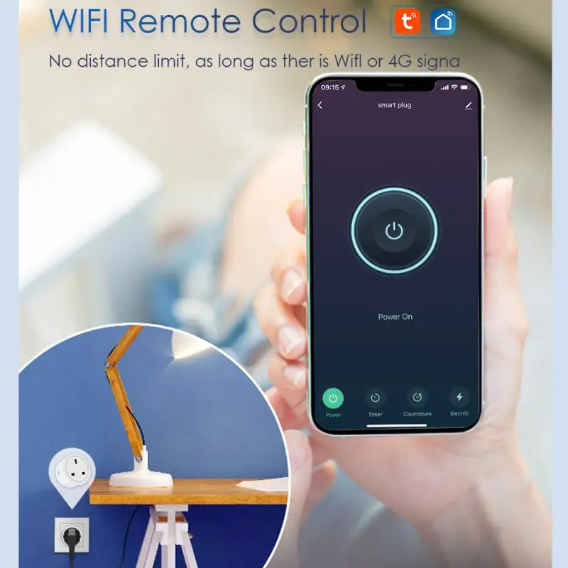 Aubess 10A 16A 20A US WiFi TUYA Smart Socket Plug Remote Control Home  Appliances Smart Living Life Work With Alexa Google No Hub - AliExpress