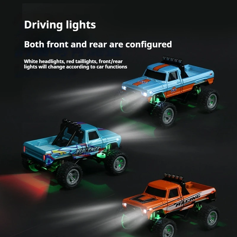 1:64 Speed Mini Remote Control Car Alloy Off-Road Shock Absorber Climbing Car Cool Light Shock Absorber Children'S Toy Xmas Gift 3