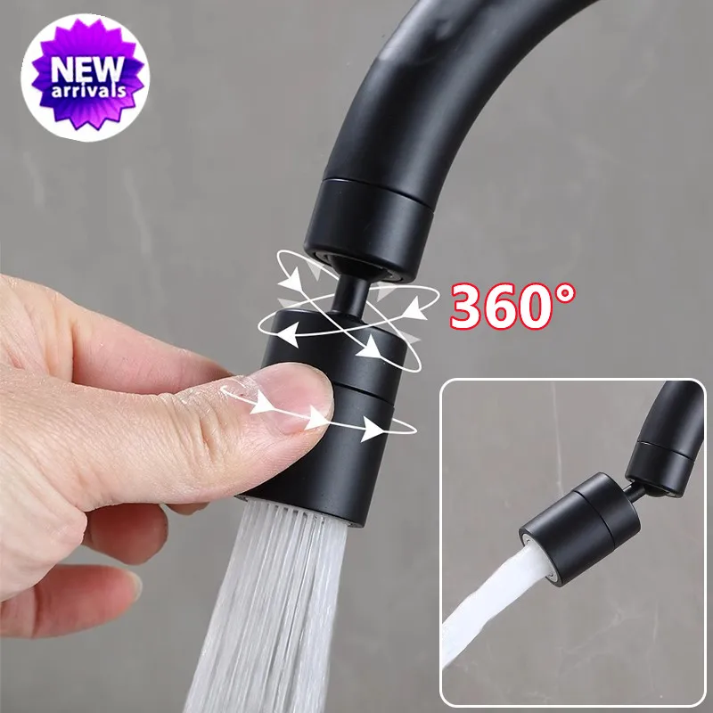 สากล 360 °   หมุนก๊อกน้ําห้องครัวExtender 2 โหมดปรับAerator Splash Filterห้องครัวอ่างล้างหน้าก๊อกน้ําBubblerหัวฉีด 1