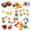 Mini Food Kitchen Accessories Toys Building Blocks Parts Hamburger Pizza Fries Cake Dessert Chocolate Cookies MOC Assemble Brick 1