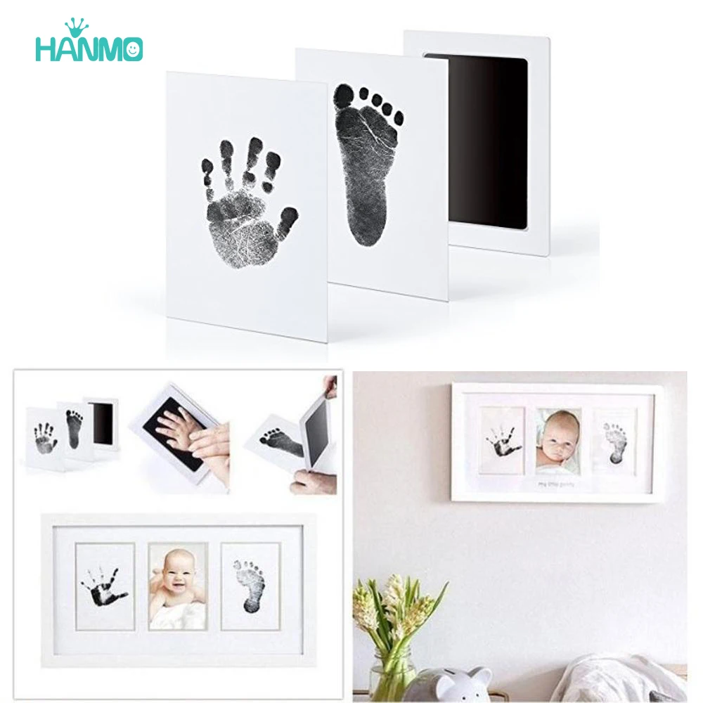 Newborn Baby DIY Hand And Footprint Kit Ink Pads Photo Frame Handprint Toddlers Souvenir Accessories Pet Dog Paw Print Gift baby footprint handprint mold maker kit frame no mess non toxic ink newborn photo hand foot print pad keepsake baby accessories