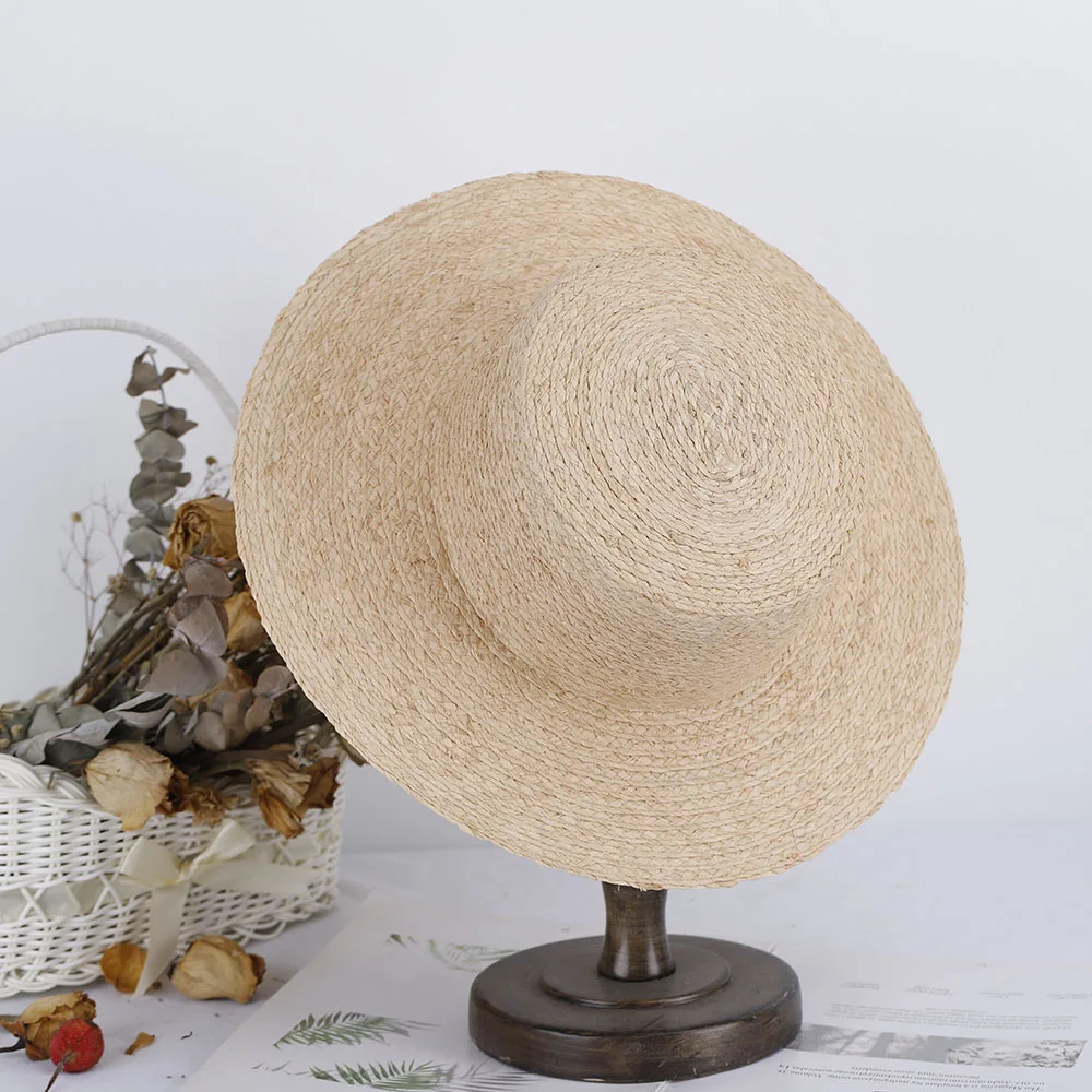 2023 eleganti cappelli in rafia da donna con fiocco cappello di