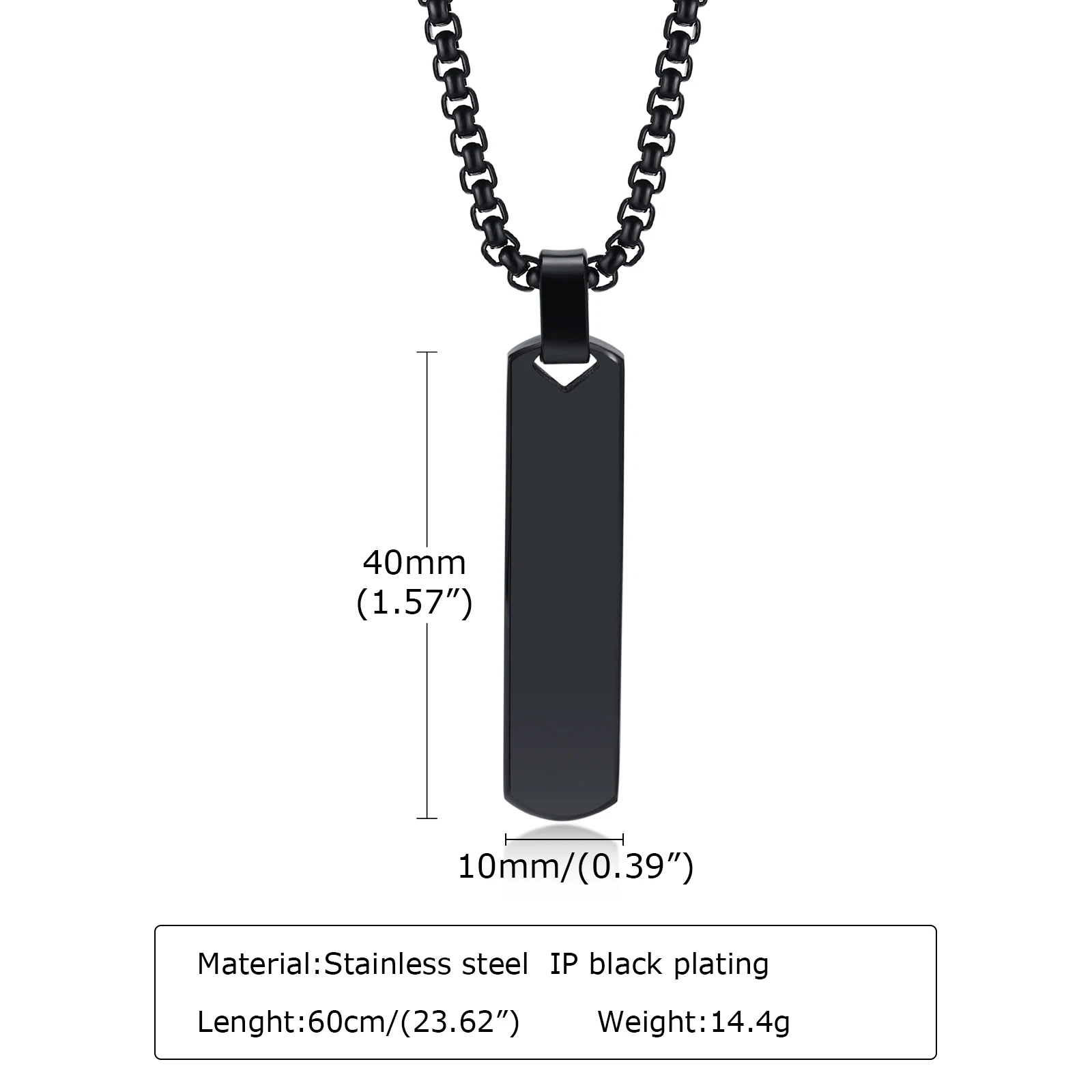 Zysta Silver Cool Simple Bar Necklace Men Women Dangle Vertical Cuboid  Stick Pendant 24 inches Chain Stainless Steel Jewelry Gift : :  Fashion