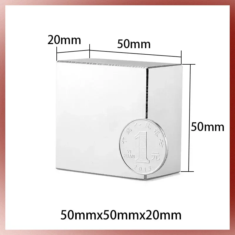 

50x50x20mm Block NdFeB Super Strong Neodymium Magnets N35 Powerful Permanent Fridge Magnet 50*50*20mm Magnetic Sheet