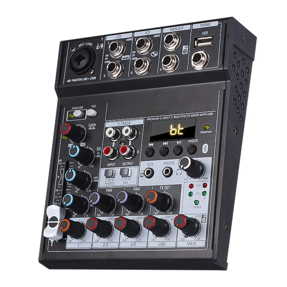 Portable Mixing Console 4 Channels Soundcard USB Play Record Computer Playback Mini Audio Mixer Broadcast Podcast TG502