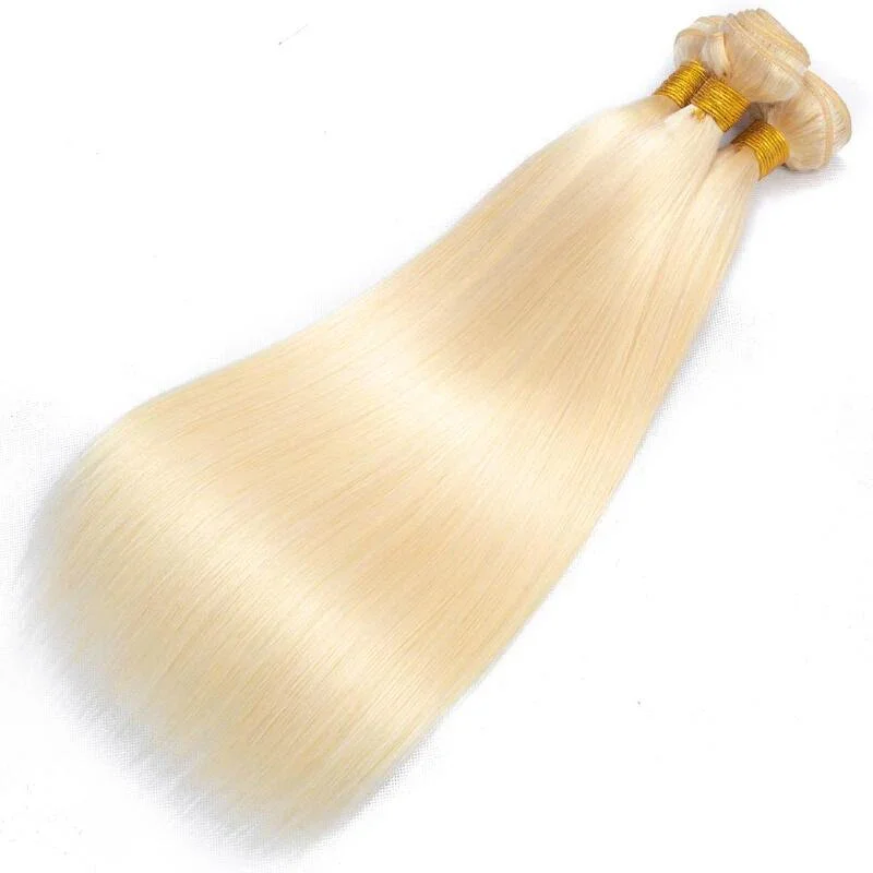 613 Honey Blonde Color Hair Extension Brazilian Hair Weave Bundle 8 - 40 inch Straight Remy Human Hair Can Buy 1 3 4 Bundle Deal