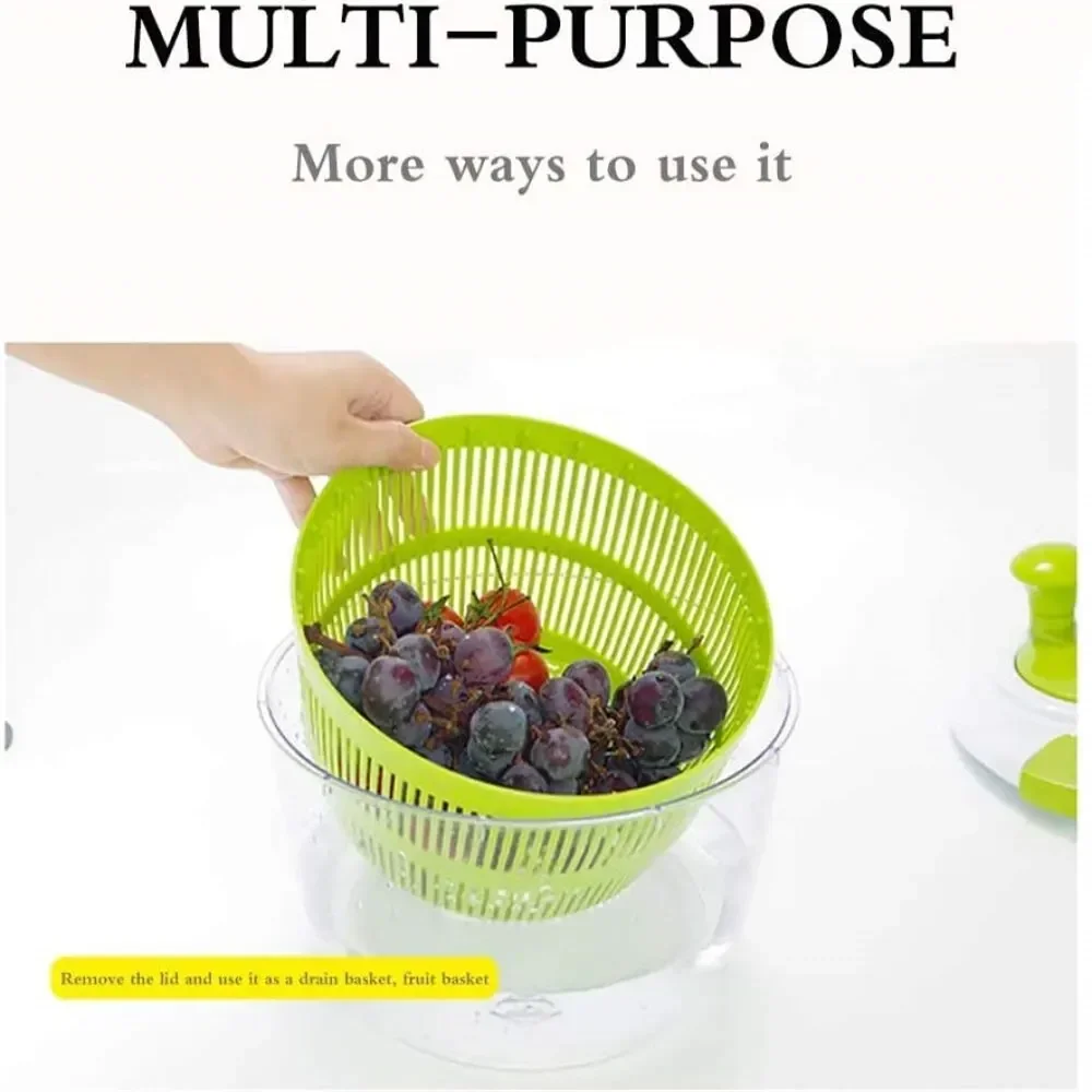 Vegetable Dryer Salad Spinner Fruit Drain Basket Hand Crank Centrifuge Food Dehydrator Fruits Basket Kitchen Accessories