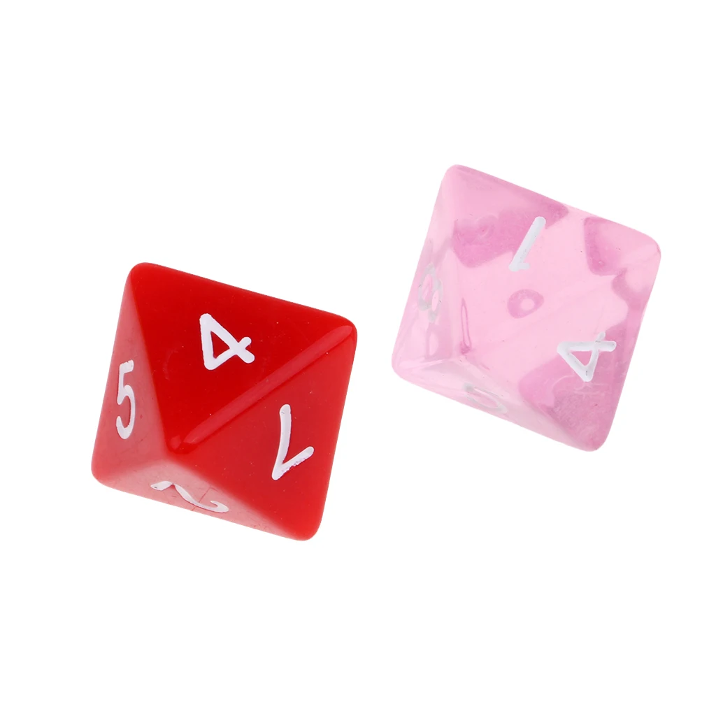 25Pcs Polyhedral D8 Acrylic for RPG DND Role Play Accessory