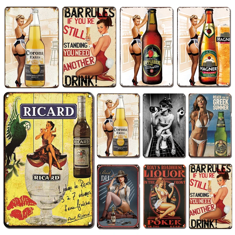 

Retro Bar Rules Metal Sign Vintage Whiskey Beer Poster Metal Plate Tin Signs For Man Cave Pub Bar Decorative Plaques Home Decor