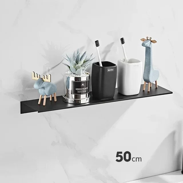 Brushed Bathroom Storage Rack, Modern Wall Shelf, floating shelves for wall , Black and White,Home Accessories，bathroom shelves