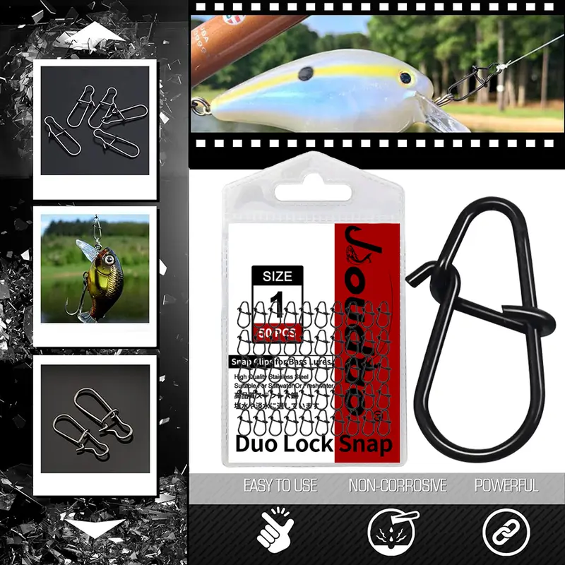 50Pcs Crankbait Snaps Stainless Steel Duo Lock Lure Snaps Quick Change Fishing Clips Fast Speed Clips Snap Hook Connector - Image 6