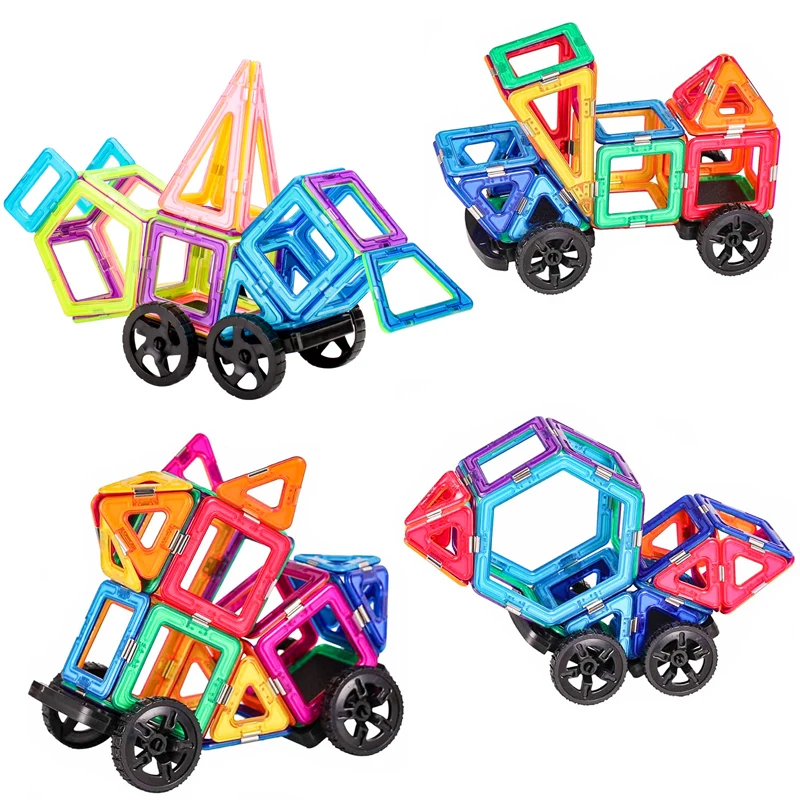 Medium Size Magnetic Blocks Magnetic Designer Constructor Set Model Building Bricks Educational Toys for Children 30-168pcs