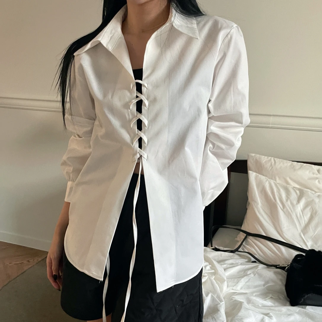 

SuperAen/Коллекция 2024 года; Сезон весна; Корейский стиль; Изящная рубашка с длинными рукавами