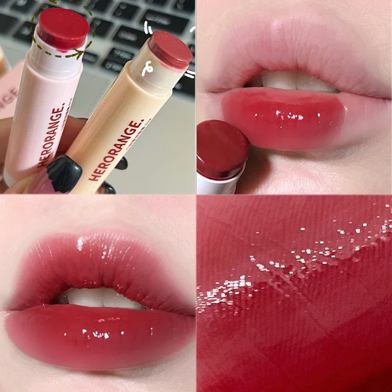 Colored Moisturizing Lip Balm Set Makeup Jelly Nude Rose Black Tea Lipstick Almond Coffee Lip Tint Primer Colorless Lips Care