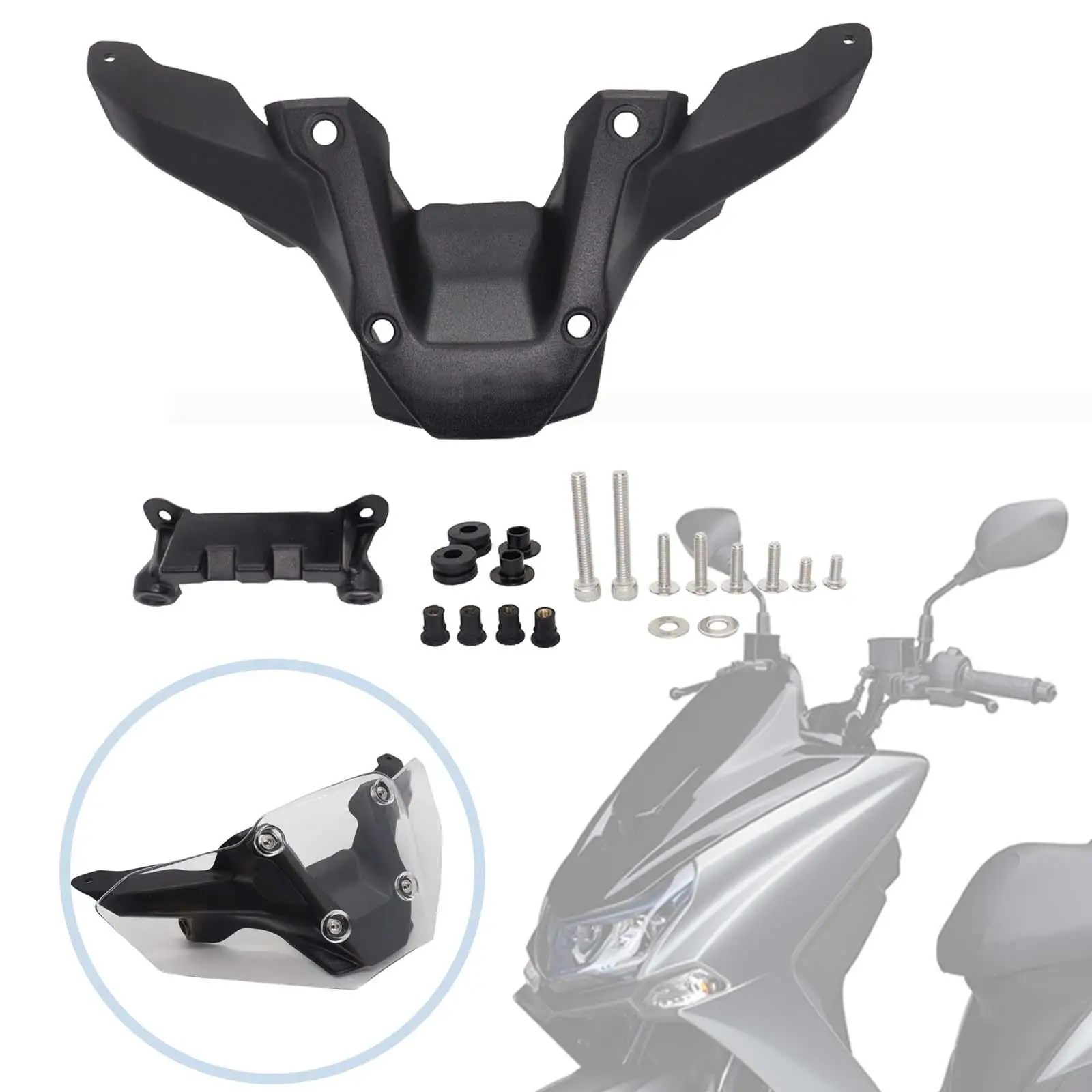 Motorcycle Windshield Bracket Accessories Spare Parts Easy to Install Black Protective Windscreen Bracket for MT-09