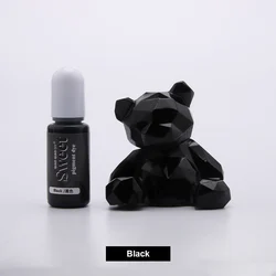 Vibrant 10ML Solid Color Resin Pigment for DIY Crafts and Jewelry Making (Black)
