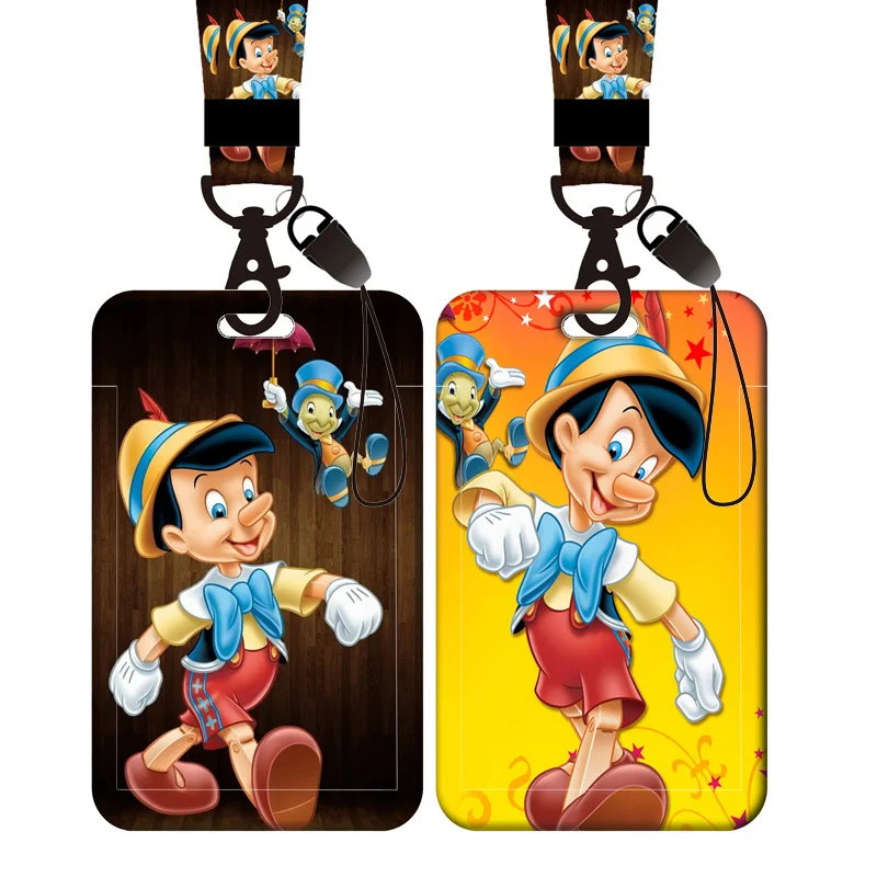 

Disney Classic Pinocchio Lanyard Card Holder Cute Boys Neck Strap Credit Card Pass Keychain Mobile Phone Rope Accessories Gifts