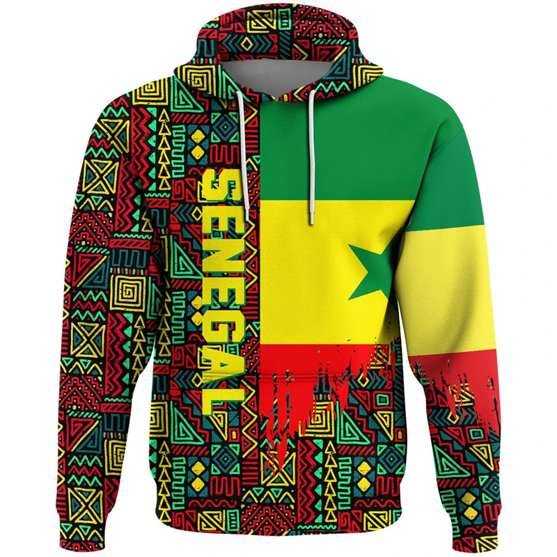 

Senegal Flag Map 3D Print Hoodies For Men Clothes Africa Boy Tracksuit Coat Of Arms Graphic Sweatshirts National Emblem Male Top