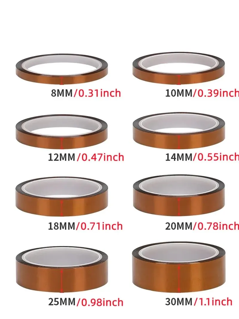 Ruban Adhésif Kapton Haute Température - 33 Mètres - Pour Réparation PCB, Impression 3D