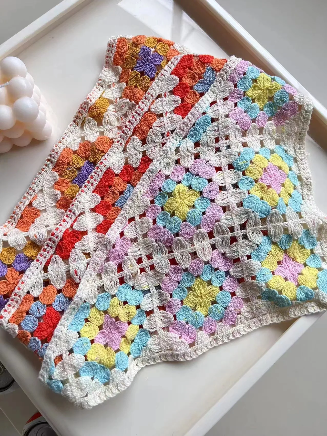 

Spring Hat Autumn Cap Knitting Hollow Triangle Scarf Female Sweet Girl Wind Flower Headb