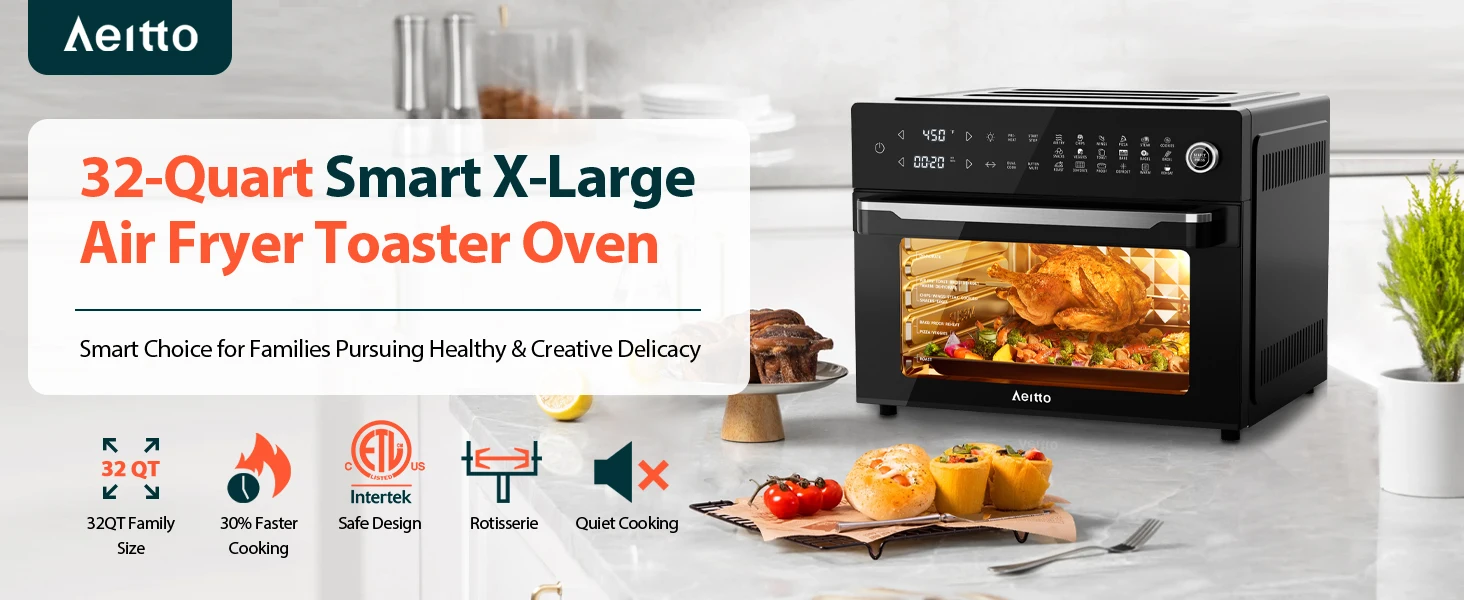 Description Picture 5 of itemAir Fryer Oven| Toaster Oven Combo | with Rotisserie, Dehydrator and Full Accessories | 19-In-1 Digital Airfryer | Fit 13" Pizza