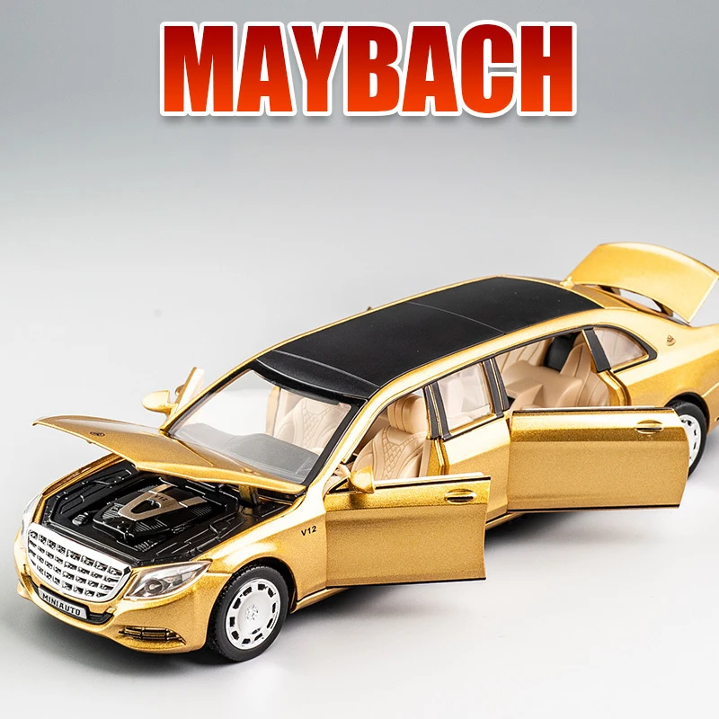 1:32 Mercedes Maybach S650 Alloy Model Car Diecast Metal Xmas Sound Light Toy 