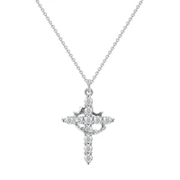 Light Luxury Pave Zircon Cross Necklace | Gold/Silver Dual-Tone | Unique Versatile Daily Jewelry 2