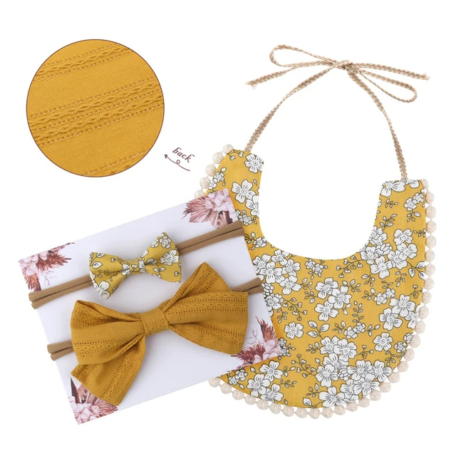 ѱ Ÿ Ÿ 3Pcs ϸϾ ư ι Ӹ  Ʈ  ɹ  μ Bowknot Ӹ  ϸϾ ư  Burp Cloths  ׼