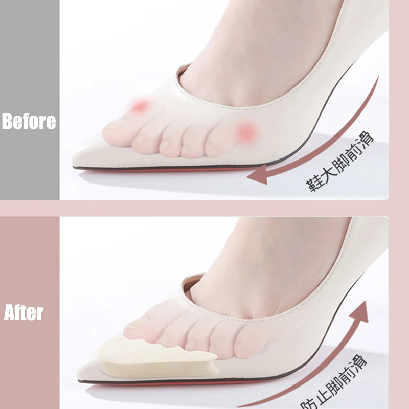 4pcs High Heel Toe Plug Insert Adjustment Size Insoles Women Shoes Toe  Front Filler Cushion Pain Relief Anti-heel Drop Protector